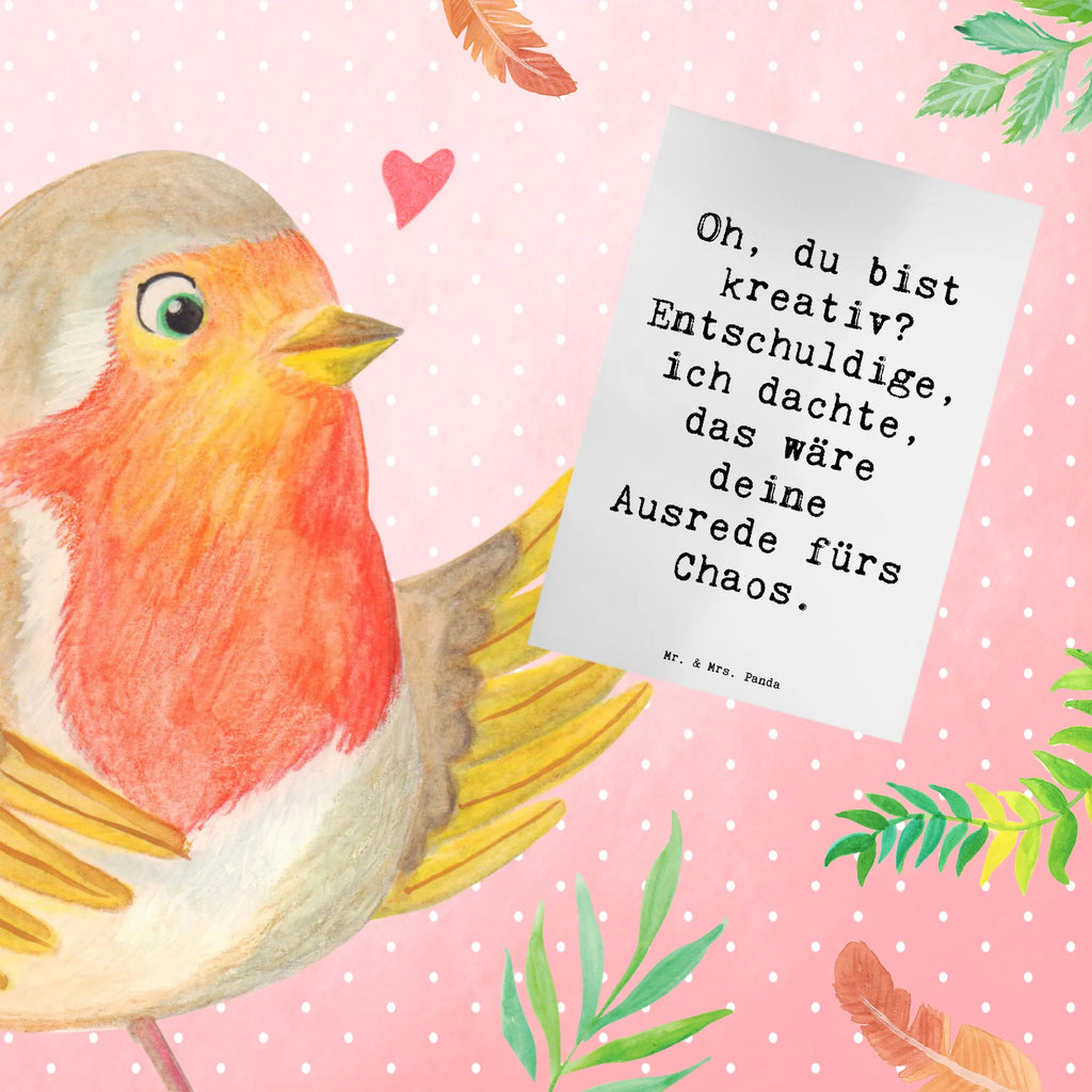 Greetings card Saying Oh, du bist kreativ? Entschuldige, ich dachte, das wäre deine Ausrede fürs Chaos. Einladungskarte, Grußkarte, Geburtstagskarte, Hochzeitskarte, Karte, Glückwunschkarte, Ansichtskarten, Klappkarte