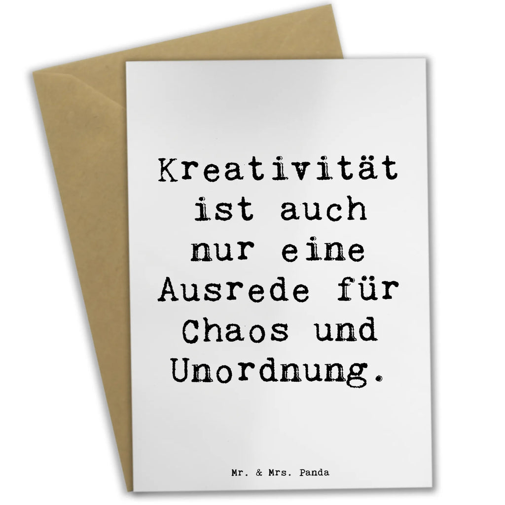 Greetings card Saying Kreativität ist auch nur eine Ausrede für Chaos und Unordnung. Hochzeitskarte, Klappkarte, Grußkarte, Karte, Ansichtskarten, Einladungskarte, Glückwunschkarte, Geburtstagskarte