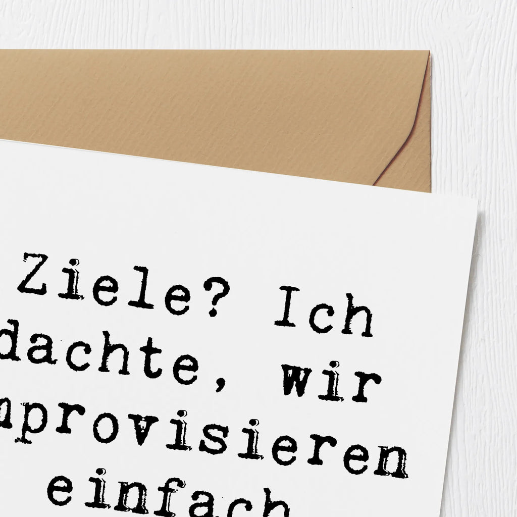 Deluxe Karte Spruch Lebensziele Improvisation Hochwertige Klappkarte, Karte, Hochzeitskarte, Einladungskarte, Hochwertige Grußkarte, Klappkarte, Geburtstagskarte, Glückwunschkarte, Grußkarte