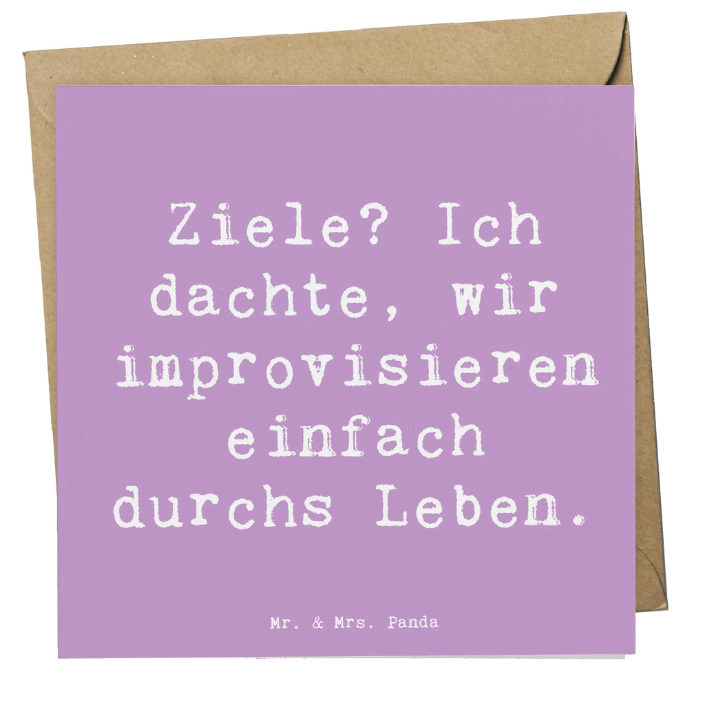Deluxe Karte Spruch Lebensziele Improvisation Hochwertige Klappkarte, Karte, Hochzeitskarte, Einladungskarte, Hochwertige Grußkarte, Klappkarte, Geburtstagskarte, Glückwunschkarte, Grußkarte