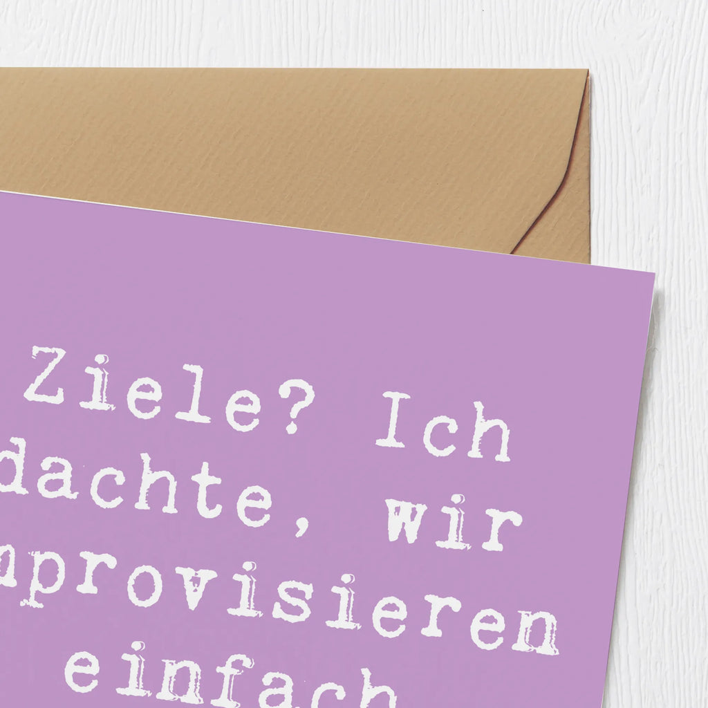 Deluxe Karte Spruch Lebensziele Improvisation Hochwertige Klappkarte, Karte, Hochzeitskarte, Einladungskarte, Hochwertige Grußkarte, Klappkarte, Geburtstagskarte, Glückwunschkarte, Grußkarte