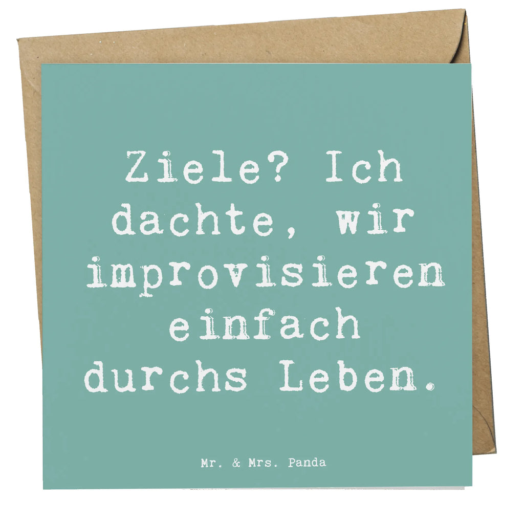 Deluxe Karte Spruch Lebensziele Improvisation Hochwertige Klappkarte, Karte, Hochzeitskarte, Einladungskarte, Hochwertige Grußkarte, Klappkarte, Geburtstagskarte, Glückwunschkarte, Grußkarte
