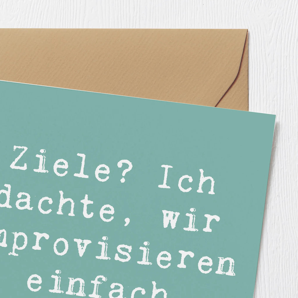 Deluxe Karte Spruch Lebensziele Improvisation Hochwertige Klappkarte, Karte, Hochzeitskarte, Einladungskarte, Hochwertige Grußkarte, Klappkarte, Geburtstagskarte, Glückwunschkarte, Grußkarte