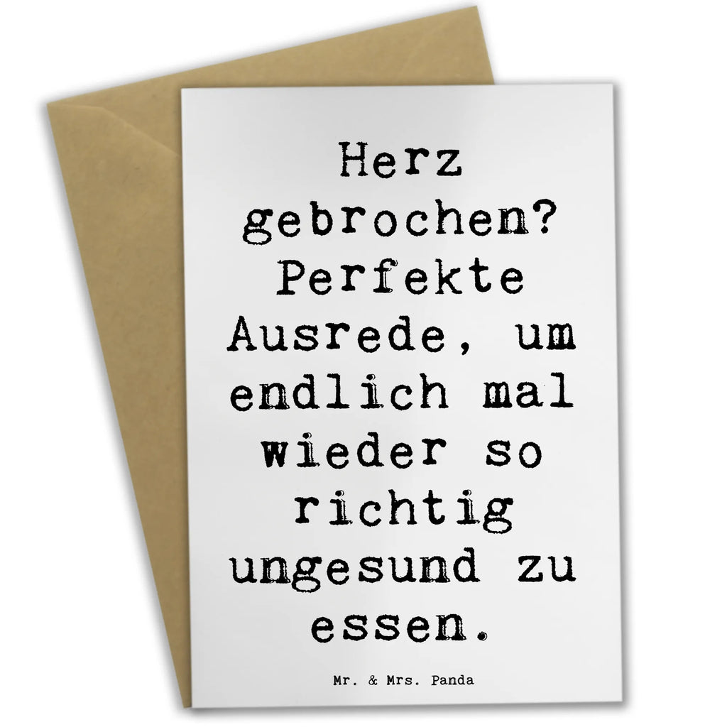 Greetings card Saying Herz gebrochen? Perfekte Ausrede, um endlich mal wieder so richtig ungesund zu essen. Klappkarte, Hochzeitskarte, Geburtstagskarte, Glückwunschkarte, Karte, Einladungskarte, Grußkarte, Ansichtskarten