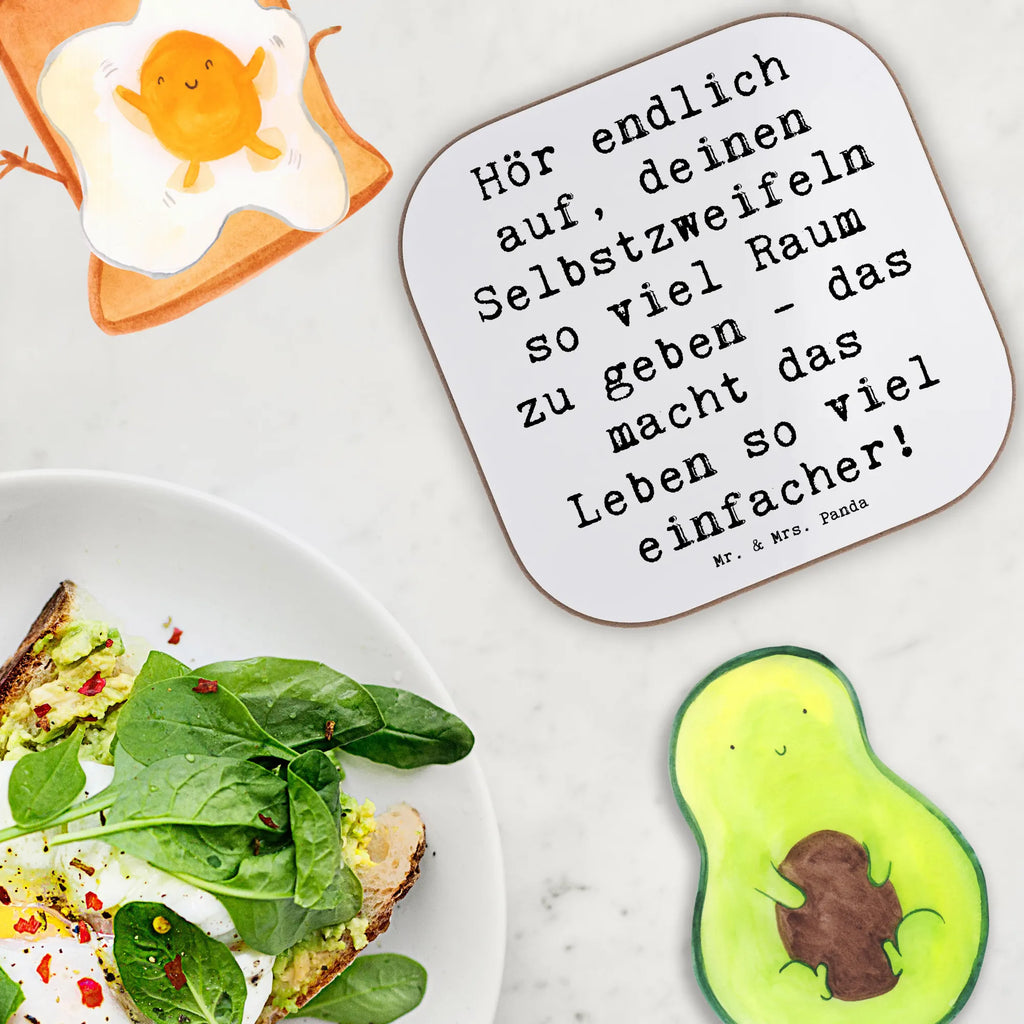 Square coaster Saying Hör endlich auf, deinen Selbstzweifeln so viel Raum zu geben - das macht das Leben so viel einfacher! Untersetzer, Untersetzer für Gläser, Korkuntersetzer, Getränkeuntersetzer, Glasuntersetzer, Bierdeckel, Untersetzer Holz, Untersetzer Design, Untersetzer aus Holz, Holzuntersetzer, Tassen Untersetzer, Untersetzer Gläser