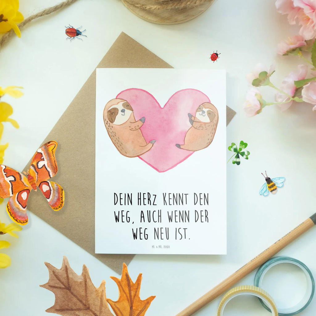Greetings card Dein Herz kennt den Weg, auch wenn der Weg neu ist. Hochzeitskarte, Einladungskarte, Klappkarte, Grußkarte, Geburtstagskarte, Ansichtskarten, Karte, Glückwunschkarte