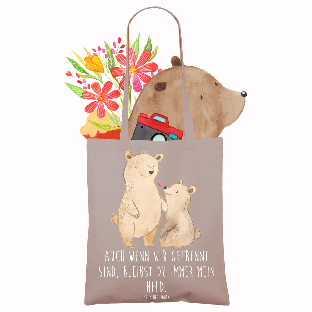 Tote bag Auch wenn wir getrennt sind, bleibst du immer mein Held. Tasche, Beuteltasche, Beutel, Einkaufstüte, Stofftasche, Stoffbeutel, Badetasche, Jutebeutel, Einkaufstasche, Schultertasche, Tragetasche, Jutetasche, Strandtasche, Umhängetasche, Shopper, Laptoptasche