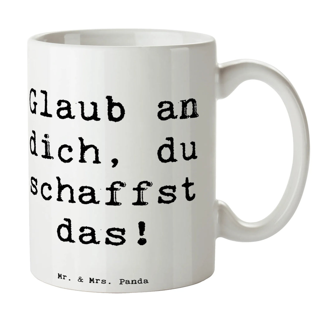 Tasse Spruch Schulanfang Glaube Porzellantasse, Kaffeetasse, Bürotasse, Geschenktasse, Tasse, Teetasse, Tasse mit Motiven, Tasse mit Zitaten, Keramiktasse