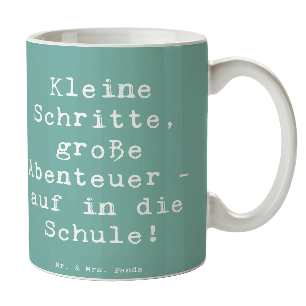 Tasse Spruch Schulanfang Abenteuer Keramiktasse, Tasse mit Motiven, Kaffeetasse, Bürotasse, Tasse mit Zitaten, Teetasse, Tasse, Porzellantasse, Geschenktasse