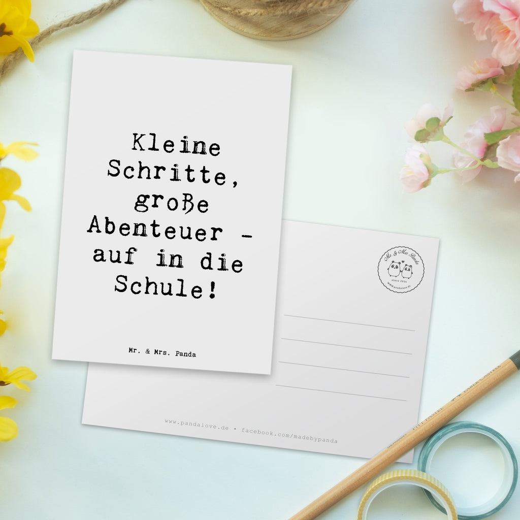 Postcard Saying Kleine Schritte, große Abenteuer - auf in die Schule! Karte, Ansichtskarten, Grußkarte, Einladung Geburtstag, Ansichtskarte, Geburtstagskarte, Einladungskarte, Einladung, Geschenkkarte, Postkarte, Einladungskarten Geburtstag, Dankeskarte