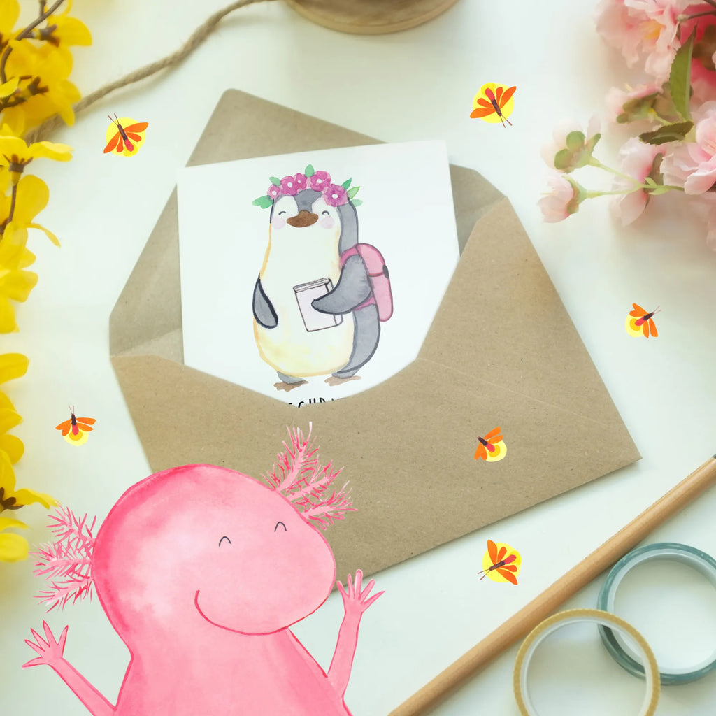 Grußkarte Schulanfang Abenteuer Hochzeitskarte, Einladungskarte, Geburtstagskarte, Grußkarte, Karte, Glückwunschkarte, Klappkarte, Ansichtskarten, sprüche, zitate, spruch kollektion, inspiration, motivation, lebensweisheiten, geschenkideen, wanddeko, wohnaccessoires, sprüche sammlung, schöne sprüche, glück, liebe, freude, lächeln, alltag verschönern, nachhaltige geschenke, dekoration, kreativ, einzigartig, shopify, mr and mrs panda