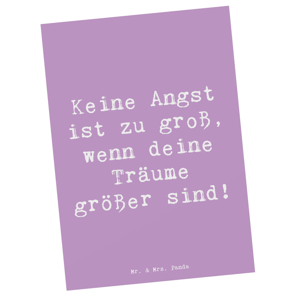 Postcard Saying Keine Angst ist zu groß, wenn deine Träume größer sind! Ansichtskarten, Karte, Einladung, Ansichtskarte, Dankeskarte, Grußkarte, Einladungskarten Geburtstag, Postkarte, Geschenkkarte, Geburtstagskarte, Einladungskarte, Einladung Geburtstag, sprüche, zitate, spruch kollektion, inspiration, motivation, lebensweisheiten, geschenkideen, wanddeko, wohnaccessoires, sprüche sammlung, schöne sprüche, glück, liebe, freude, lächeln, alltag verschönern, nachhaltige geschenke, dekoration, kreativ, einzigartig, shopify, mr and mrs panda