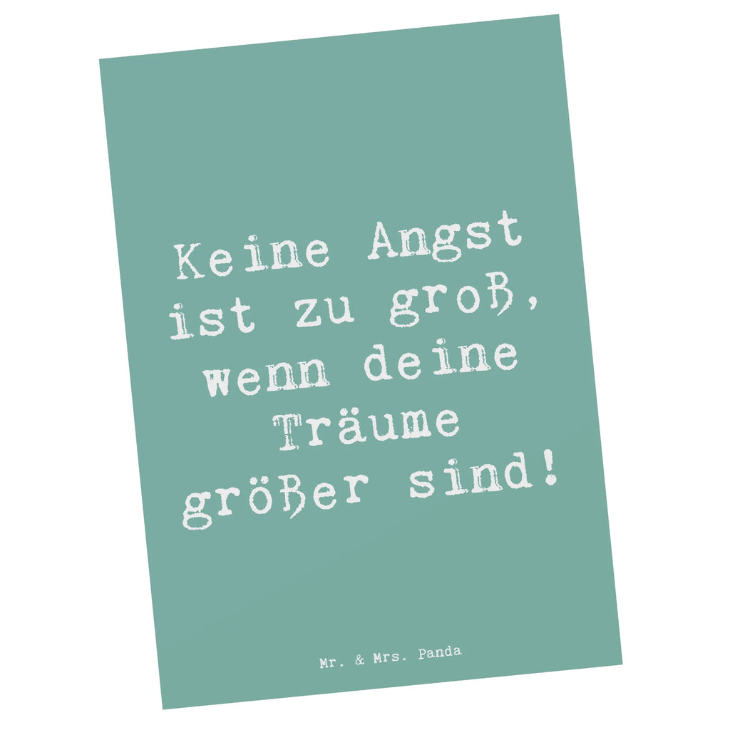 Postcard Saying Keine Angst ist zu groß, wenn deine Träume größer sind! Ansichtskarten, Karte, Einladung, Ansichtskarte, Dankeskarte, Grußkarte, Einladungskarten Geburtstag, Postkarte, Geschenkkarte, Geburtstagskarte, Einladungskarte, Einladung Geburtstag, sprüche, zitate, spruch kollektion, inspiration, motivation, lebensweisheiten, geschenkideen, wanddeko, wohnaccessoires, sprüche sammlung, schöne sprüche, glück, liebe, freude, lächeln, alltag verschönern, nachhaltige geschenke, dekoration, kreativ, einzigartig, shopify, mr and mrs panda