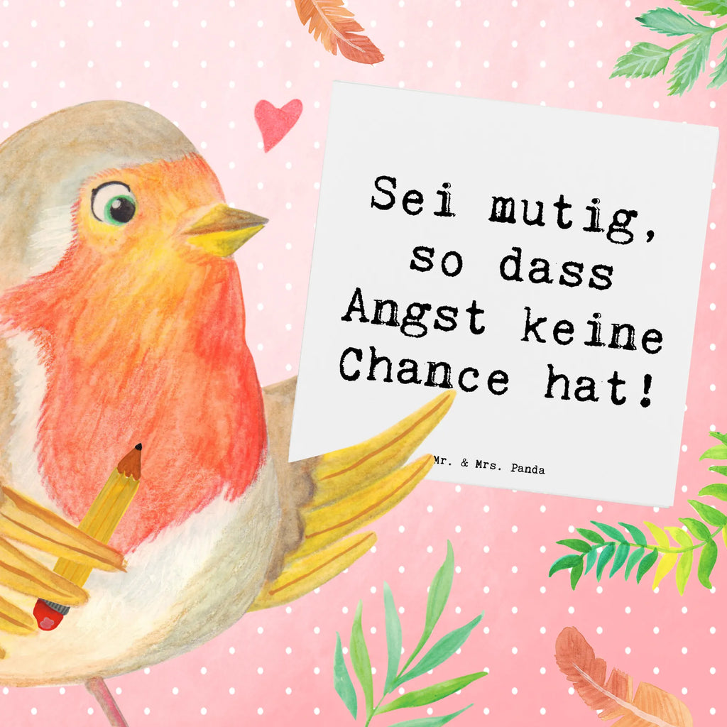 Deluxe Karte Spruch Angst überwinden Glückwunschkarte, Einladungskarte, Hochzeitskarte, Geburtstagskarte, Hochwertige Klappkarte, Karte, Grußkarte, Klappkarte, Hochwertige Grußkarte