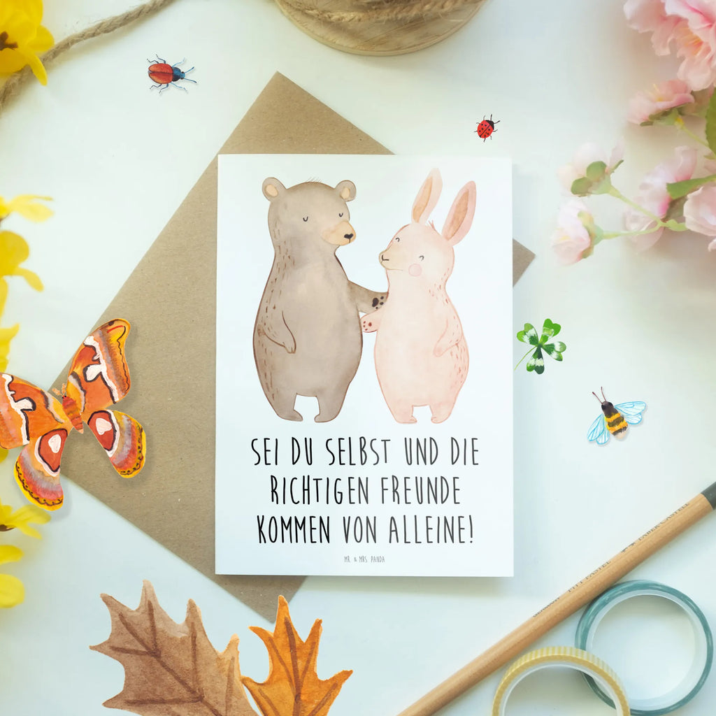 Greetings card Sei du selbst und die richtigen Freunde kommen von alleine! Karte, Klappkarte, Hochzeitskarte, Einladungskarte, Glückwunschkarte, Geburtstagskarte, Ansichtskarten, Grußkarte