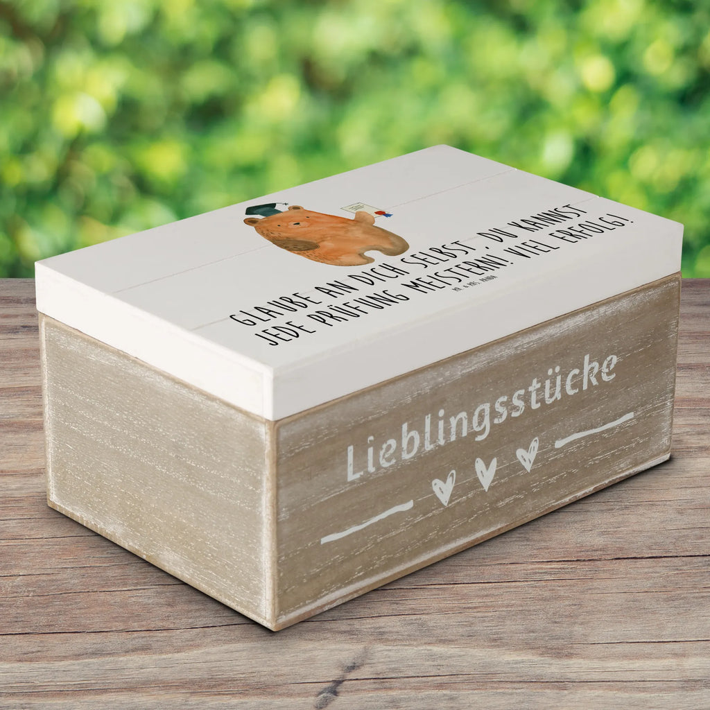 Wooden chest Glaube an dich selbst, du kannst jede Prüfung meistern! Viel Erfolg! Holzkiste, Erinnerungsbox, Aufbewahrungsbox, Schatulle, Truhe, Geschenkdose, Geschenkbox, Erinnerungskiste, Kiste, Dekokiste, XXL, Schatzkiste