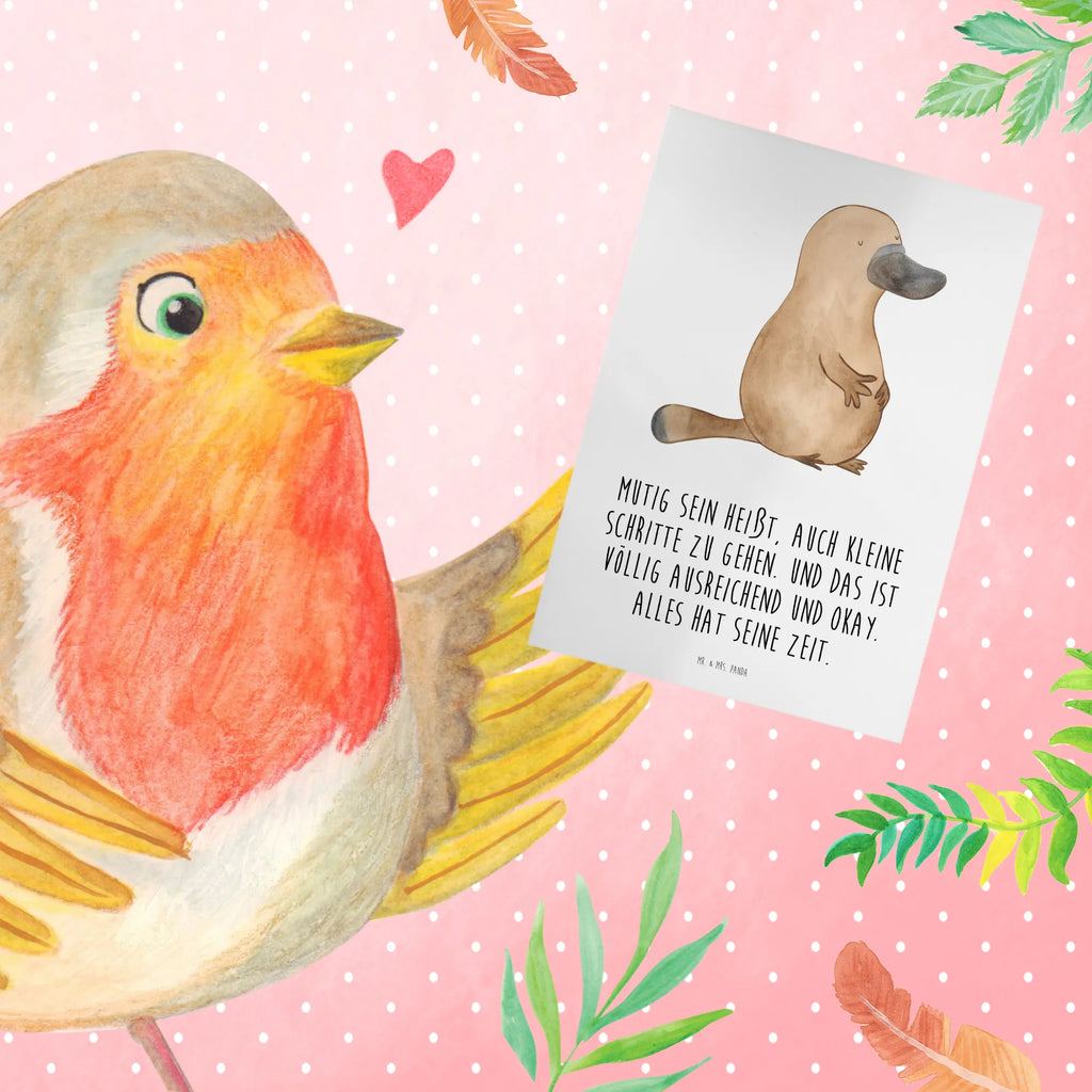 Greetings card Mutig sein heißt, auch kleine Schritte zu gehen. Und das ist völlig ausreichend und okay. Alles hat seine Zeit. Einladungskarte, Glückwunschkarte, Karte, Hochzeitskarte, Klappkarte, Grußkarte, Geburtstagskarte, Ansichtskarten