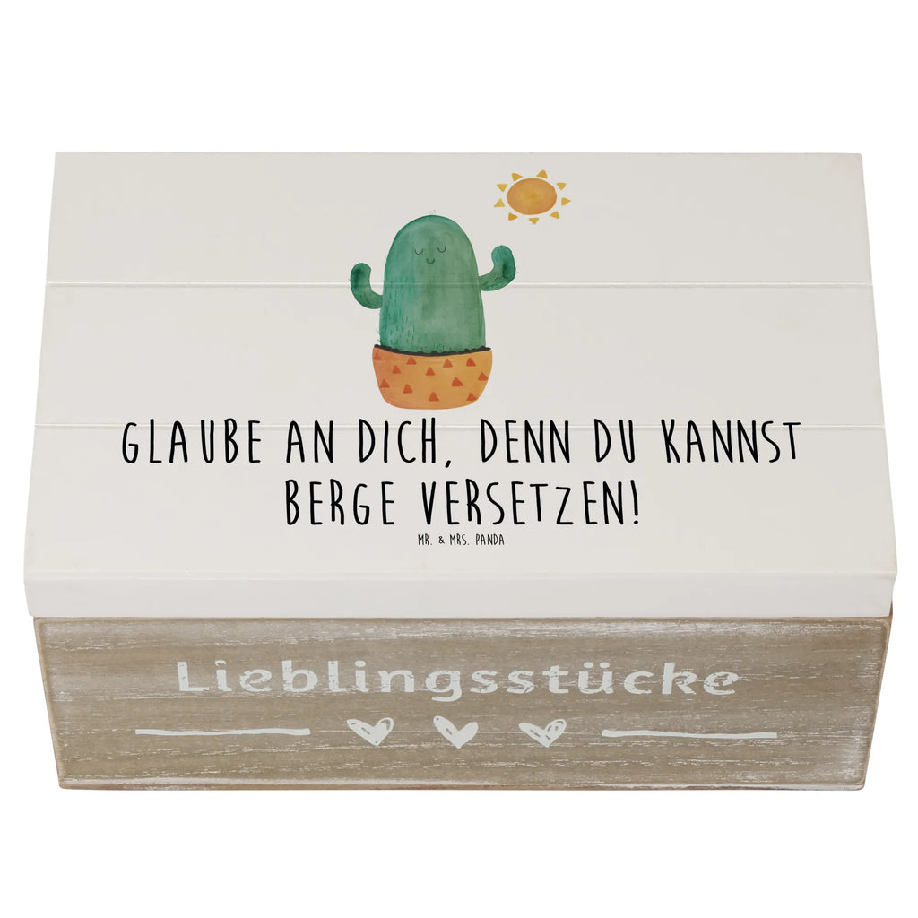 Wooden chest Glaube an dich, denn du kannst Berge versetzen! Aufbewahrungsbox, Dekokiste, XXL, Truhe, Schatulle, Erinnerungskiste, Schatzkiste, Geschenkdose, Erinnerungsbox, Kiste, Holzkiste, Geschenkbox