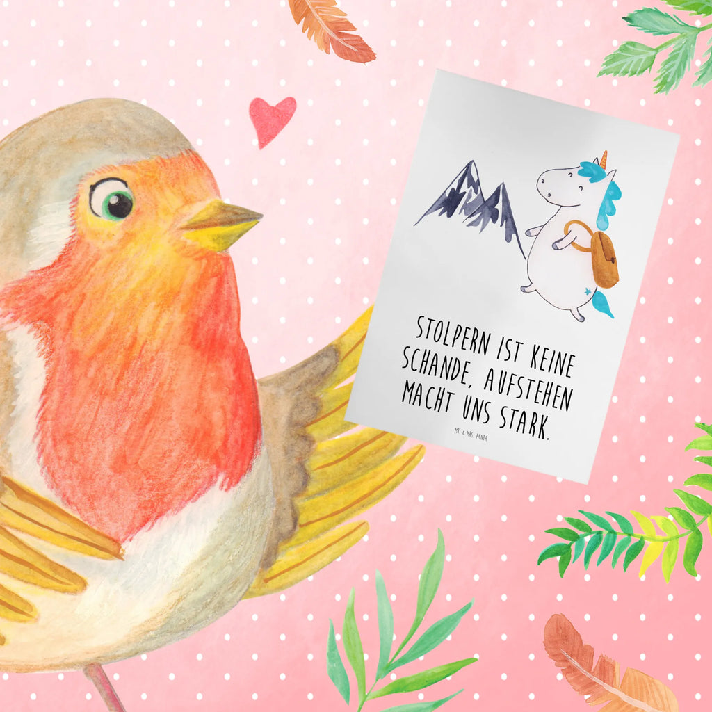 Greetings card Stolpern ist keine Schande, aufstehen macht uns stark. Ansichtskarten, Grußkarte, Glückwunschkarte, Einladungskarte, Klappkarte, Karte, Hochzeitskarte, Geburtstagskarte