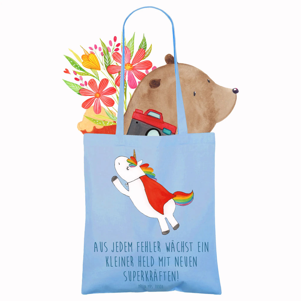 Tote bag Aus jedem Fehler wächst ein kleiner Held mit neuen Superkräften! Stofftasche, Einkaufstüte, Tasche, Strandtasche, Einkaufstasche, Beuteltasche, Schultertasche, Laptoptasche, Shopper, Stoffbeutel, Beutel, Tragetasche, Jutetasche, Badetasche, Jutebeutel, Umhängetasche
