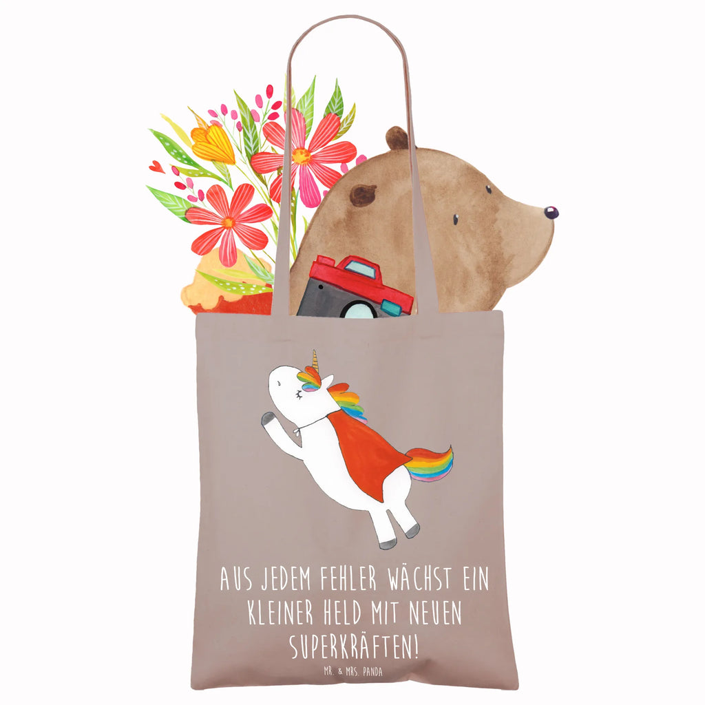 Tote bag Aus jedem Fehler wächst ein kleiner Held mit neuen Superkräften! Stofftasche, Einkaufstüte, Tasche, Strandtasche, Einkaufstasche, Beuteltasche, Schultertasche, Laptoptasche, Shopper, Stoffbeutel, Beutel, Tragetasche, Jutetasche, Badetasche, Jutebeutel, Umhängetasche