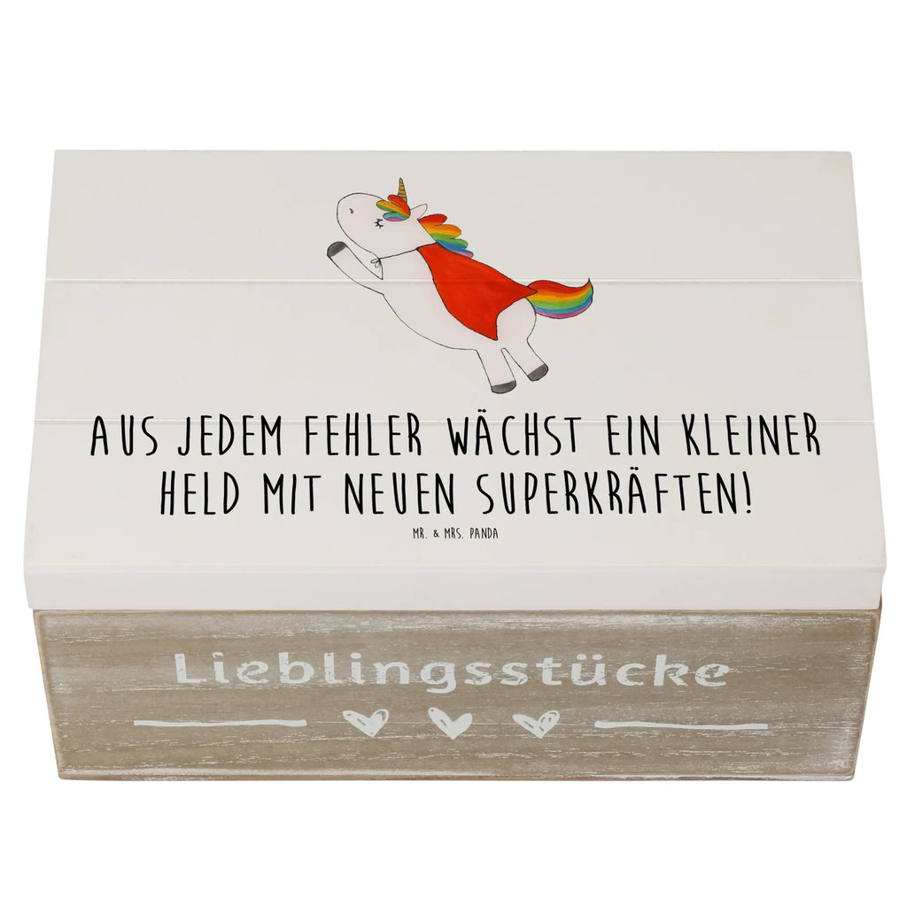 Wooden chest Aus jedem Fehler wächst ein kleiner Held mit neuen Superkräften! Geschenkdose, XXL, Kiste, Erinnerungsbox, Truhe, Erinnerungskiste, Schatzkiste, Schatulle, Aufbewahrungsbox, Geschenkbox, Dekokiste, Holzkiste