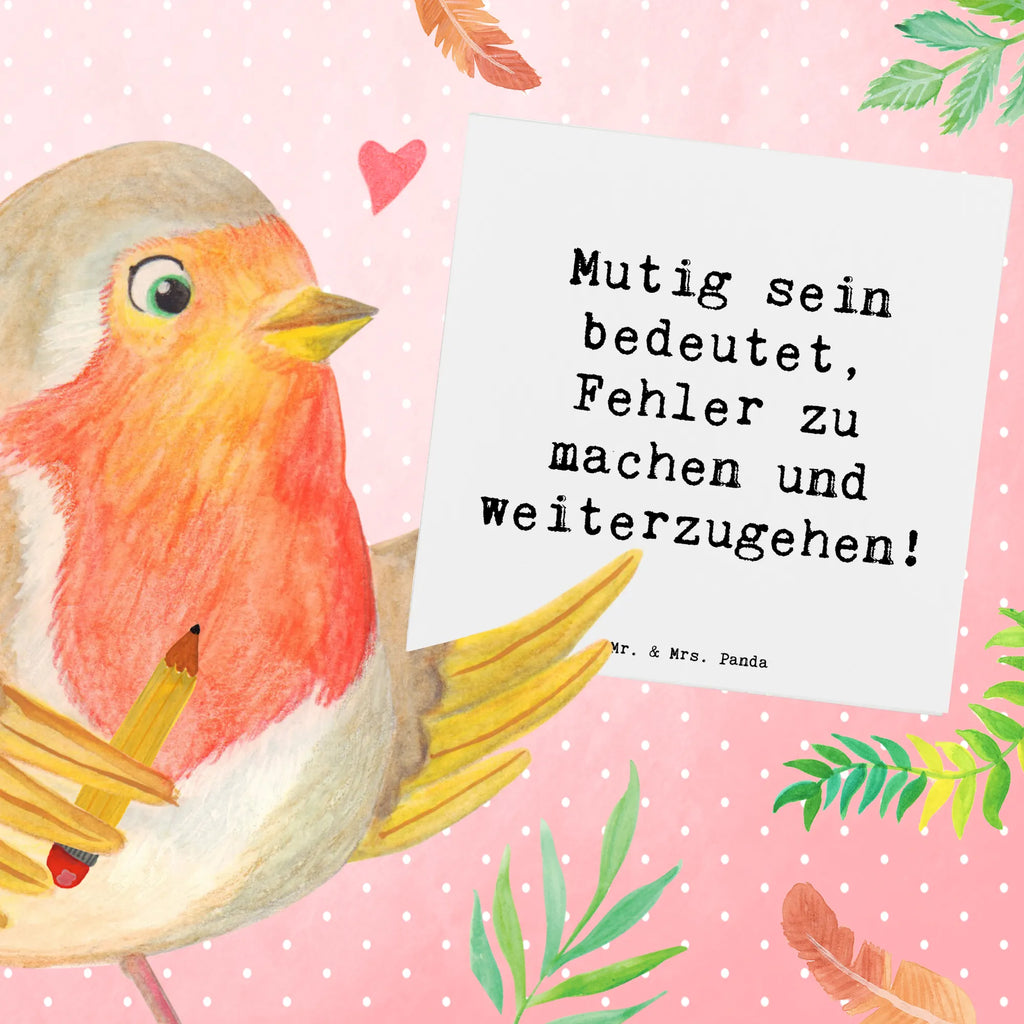 Deluxe Card Saying Mutig sein bedeutet, Fehler zu machen und weiterzugehen! Klappkarte, anlasskarte, doppelkarte, Glückwunschkarte, Grußkarte, faltkarte, shopify, schöne sprüche, liebe, freude, lebensweisheiten, alltag verschönern, spruch kollektion, geschenkideen, Einzigartig, mr and mrs panda, sprüche, Kreativ, Dekoration, nachhaltige geschenke, zitate, glück, sprüche sammlung, motivation, wanddeko, inspiration, wohnaccessoires, Lächeln