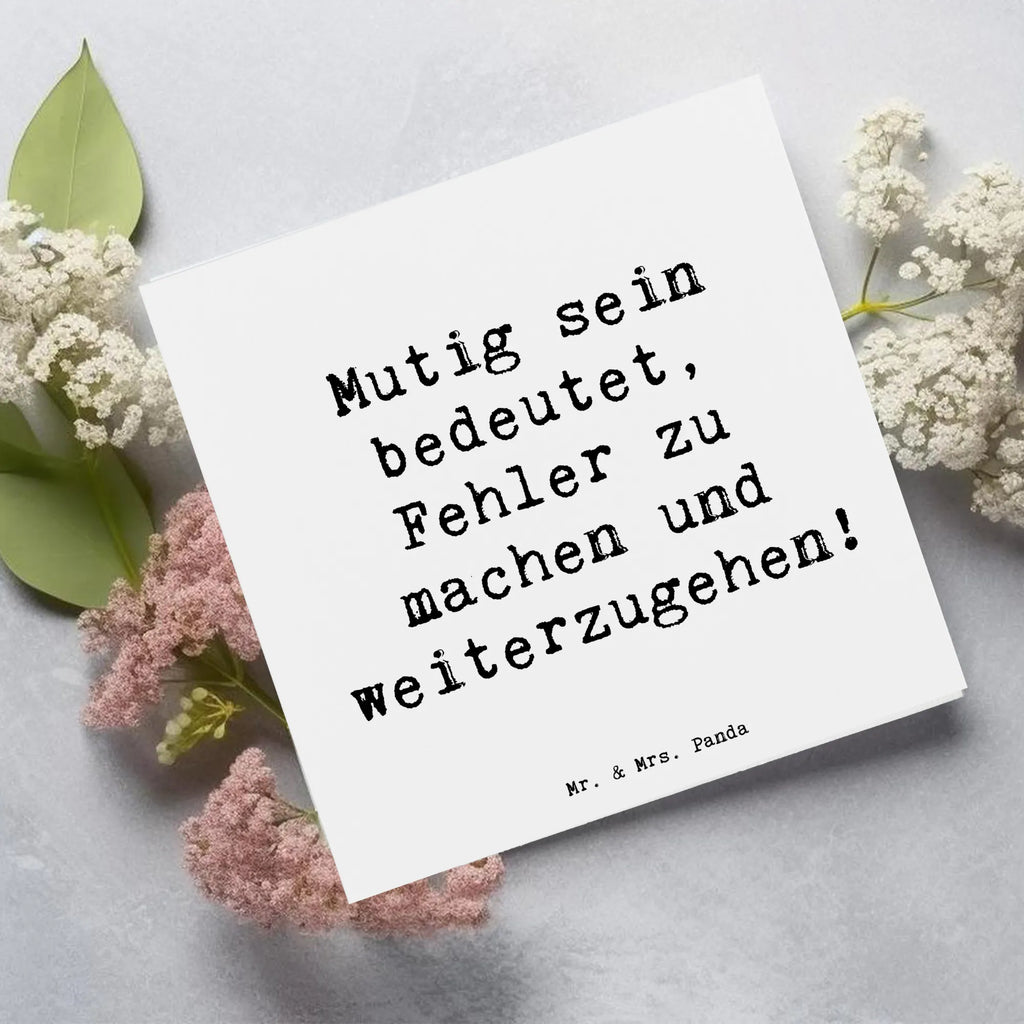 Deluxe Card Saying Mutig sein bedeutet, Fehler zu machen und weiterzugehen! Klappkarte, anlasskarte, doppelkarte, Glückwunschkarte, Grußkarte, faltkarte, shopify, schöne sprüche, liebe, freude, lebensweisheiten, alltag verschönern, spruch kollektion, geschenkideen, Einzigartig, mr and mrs panda, sprüche, Kreativ, Dekoration, nachhaltige geschenke, zitate, glück, sprüche sammlung, motivation, wanddeko, inspiration, wohnaccessoires, Lächeln