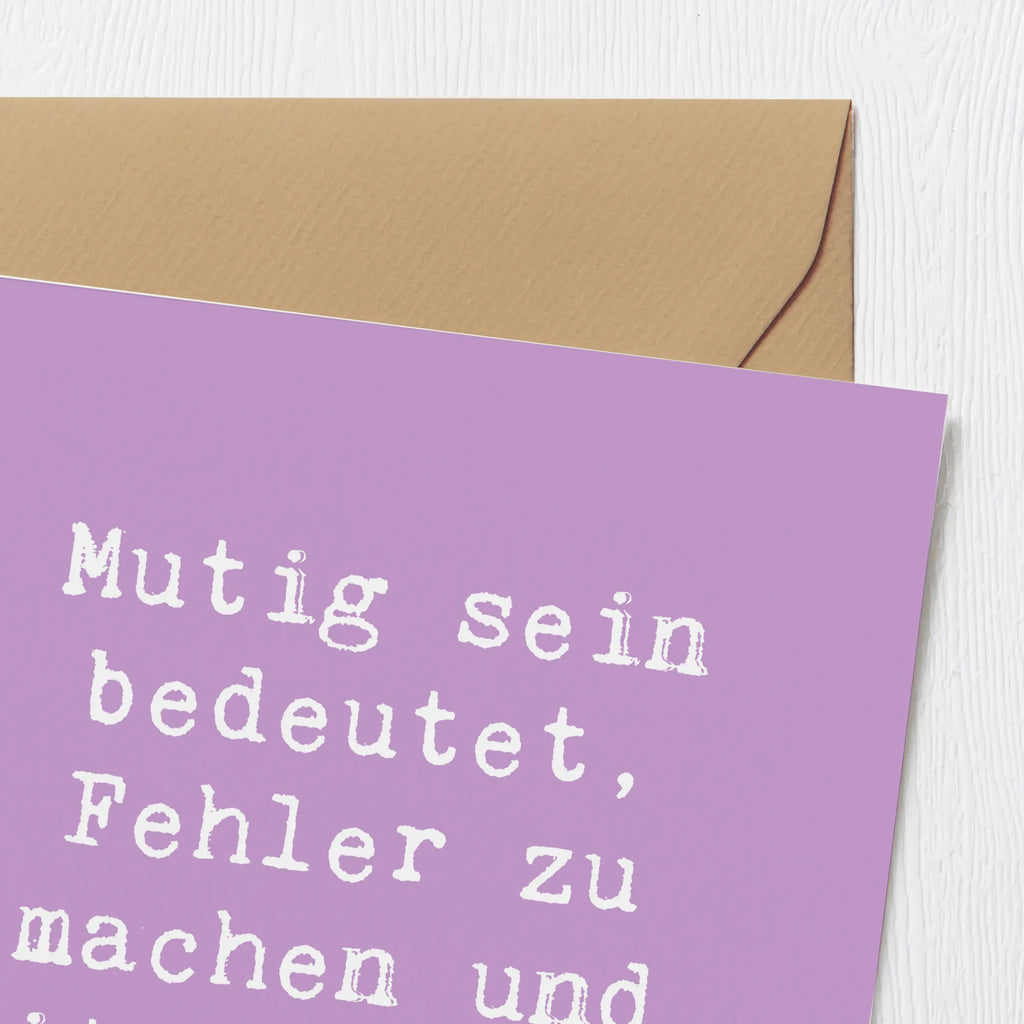 Deluxe Card Saying Mutig sein bedeutet, Fehler zu machen und weiterzugehen! Klappkarte, anlasskarte, doppelkarte, Glückwunschkarte, Grußkarte, faltkarte, shopify, schöne sprüche, liebe, freude, lebensweisheiten, alltag verschönern, spruch kollektion, geschenkideen, Einzigartig, mr and mrs panda, sprüche, Kreativ, Dekoration, nachhaltige geschenke, zitate, glück, sprüche sammlung, motivation, wanddeko, inspiration, wohnaccessoires, Lächeln