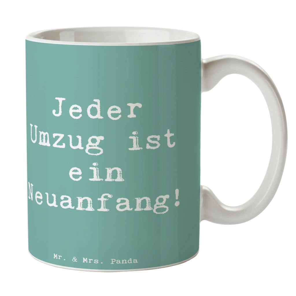 Mug Saying Jeder Umzug ist ein Neuanfang! Keramiktasse, Porzellantasse, Geschenktasse, Tasse mit Zitaten, Teetasse, Bürotasse, Kaffeetasse, Tasse, Tasse mit Motiven