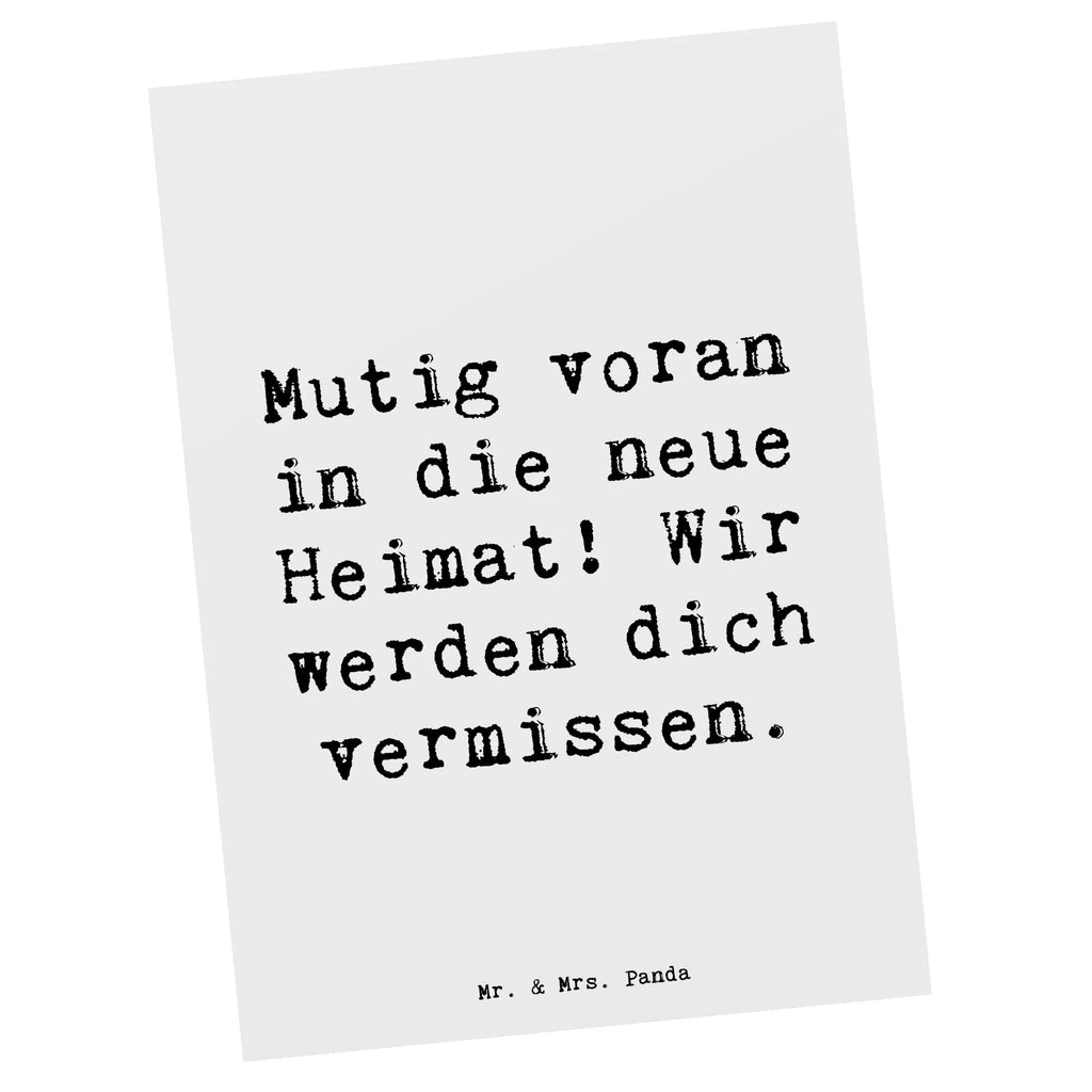 Postcard Saying Mutig voran in die neue Heimat! Wir werden dich vermissen. Geburtstagskarte, Einladung Geburtstag, Einladung, Karte, Ansichtskarte, Dankeskarte, Ansichtskarten, Geschenkkarte, Einladungskarte, Postkarte, Einladungskarten Geburtstag, Grußkarte