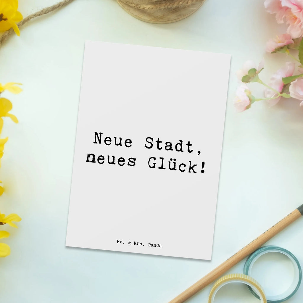 Postcard Saying Neue Stadt, neues Glück! Karte, Geburtstagskarte, Ansichtskarten, Postkarte, Grußkarte, Dankeskarte, Einladung, Einladungskarten Geburtstag, Ansichtskarte, Einladungskarte, Geschenkkarte, Einladung Geburtstag