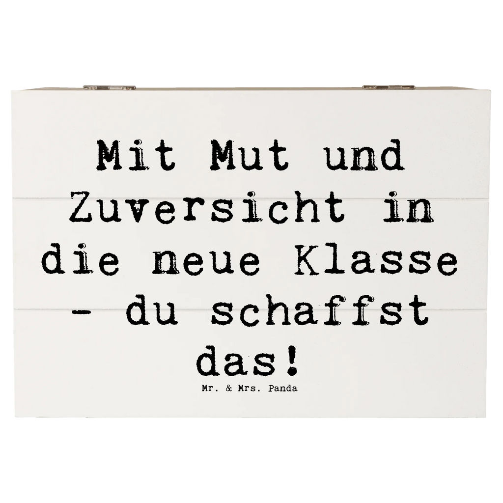 Wooden chest Saying Mit Mut und Zuversicht in die neue Klasse - du schaffst das! XXL, Schatzkiste, Schatulle, Truhe, Erinnerungsbox, Holzkiste, Geschenkbox, Erinnerungskiste, Aufbewahrungsbox, Geschenkdose, Kiste, Dekokiste