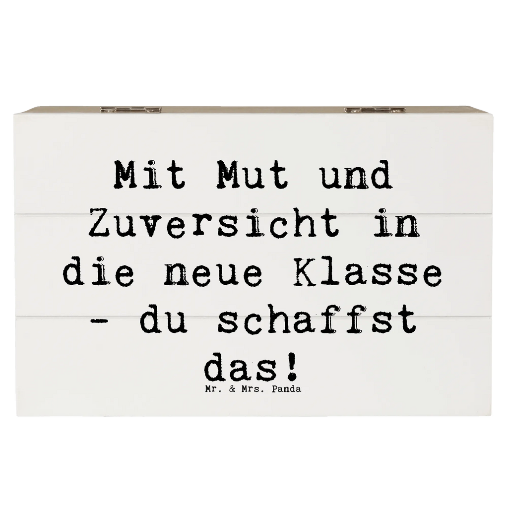 Wooden chest Saying Mit Mut und Zuversicht in die neue Klasse - du schaffst das! XXL, Schatzkiste, Schatulle, Truhe, Erinnerungsbox, Holzkiste, Geschenkbox, Erinnerungskiste, Aufbewahrungsbox, Geschenkdose, Kiste, Dekokiste