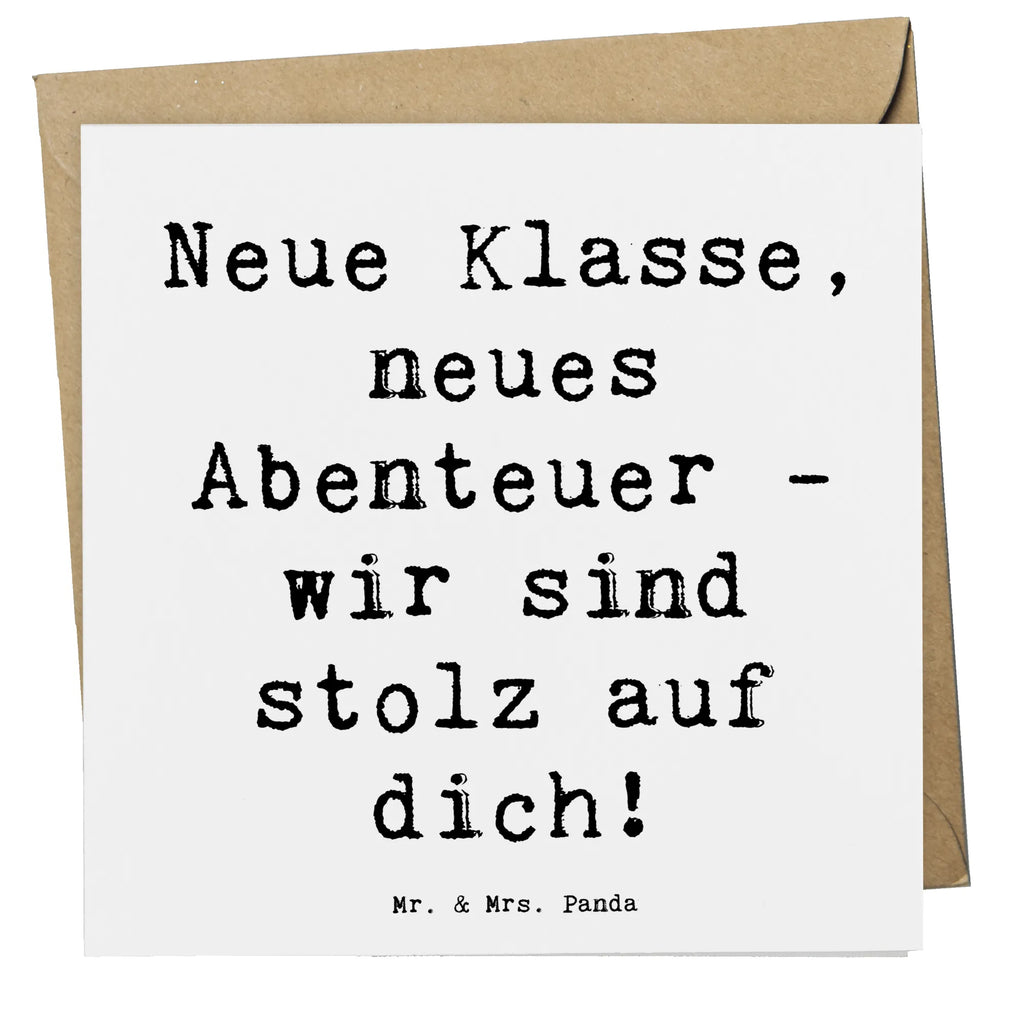 Deluxe Card Saying Neue Klasse, neues Abenteuer - wir sind stolz auf dich! Karte, Glückwunschkarte, Grußkarte, Hochwertige Klappkarte, Hochwertige Grußkarte, Geburtstagskarte, Einladungskarte, Klappkarte, Hochzeitskarte