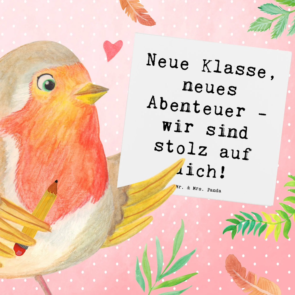 Deluxe Card Saying Neue Klasse, neues Abenteuer - wir sind stolz auf dich! Karte, Glückwunschkarte, Grußkarte, Hochwertige Klappkarte, Hochwertige Grußkarte, Geburtstagskarte, Einladungskarte, Klappkarte, Hochzeitskarte
