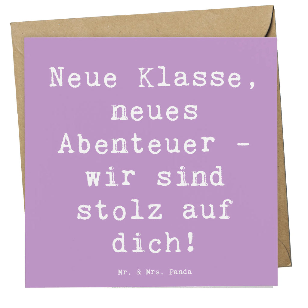 Deluxe Card Saying Neue Klasse, neues Abenteuer - wir sind stolz auf dich! Karte, Glückwunschkarte, Grußkarte, Hochwertige Klappkarte, Hochwertige Grußkarte, Geburtstagskarte, Einladungskarte, Klappkarte, Hochzeitskarte