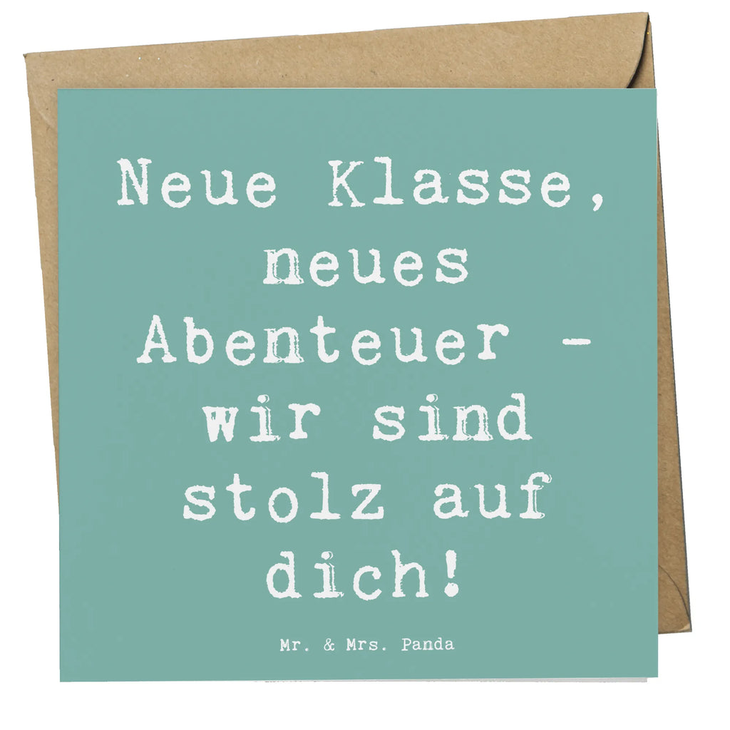 Deluxe Card Saying Neue Klasse, neues Abenteuer - wir sind stolz auf dich! Karte, Glückwunschkarte, Grußkarte, Hochwertige Klappkarte, Hochwertige Grußkarte, Geburtstagskarte, Einladungskarte, Klappkarte, Hochzeitskarte