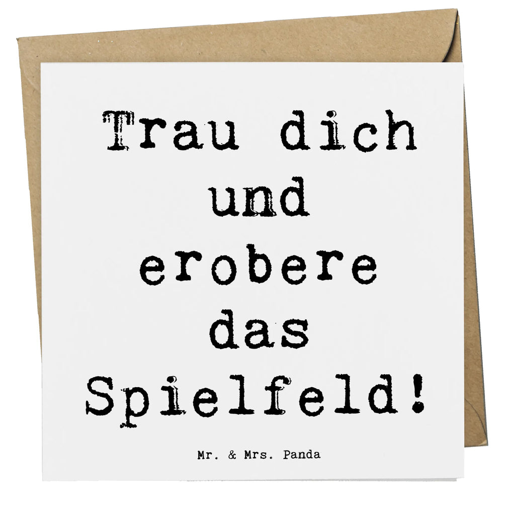 Deluxe Card Saying Trau dich und erobere das Spielfeld! Hochzeitskarte, Hochwertige Klappkarte, Klappkarte, Einladungskarte, Geburtstagskarte, Karte, Hochwertige Grußkarte, Grußkarte, Glückwunschkarte