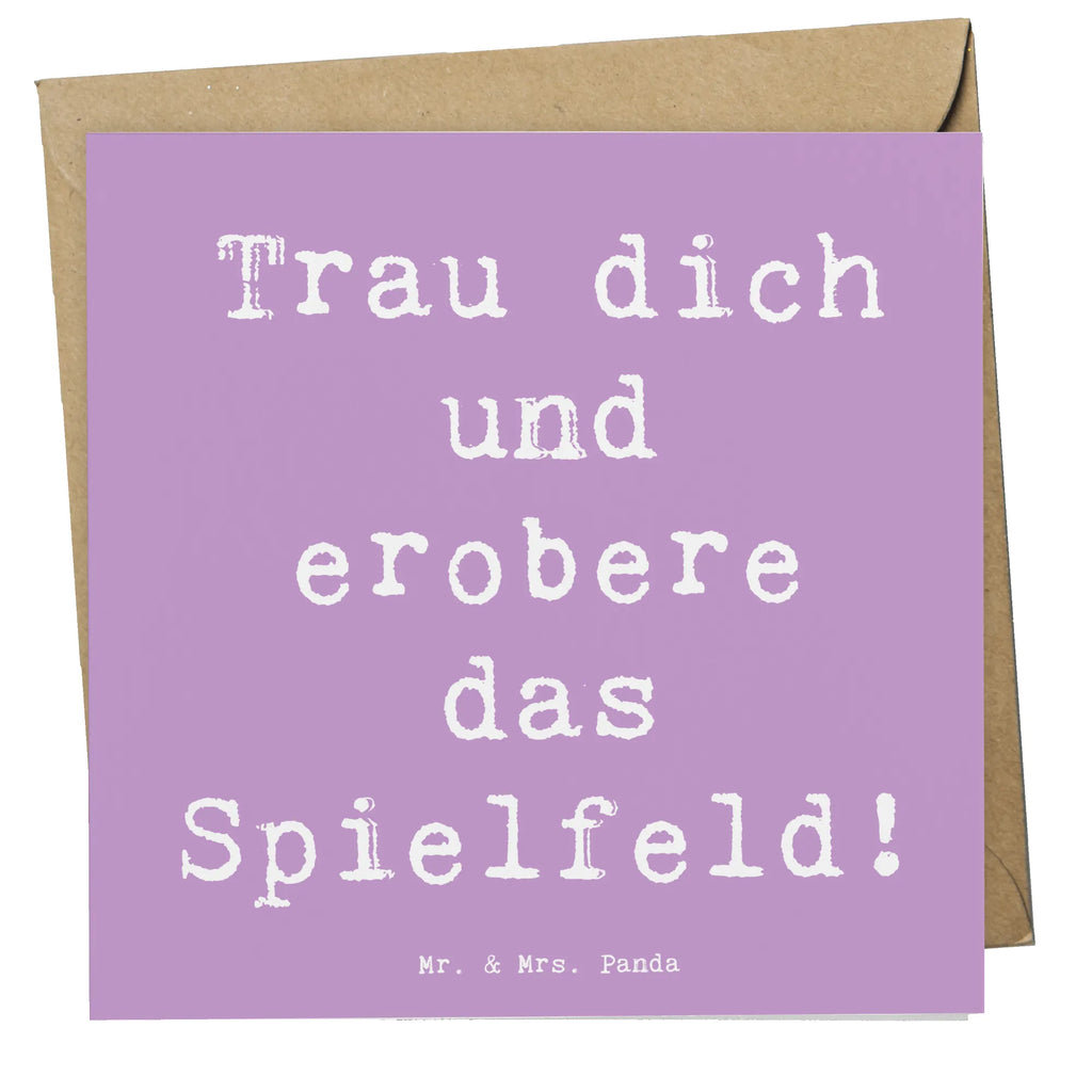 Deluxe Card Saying Trau dich und erobere das Spielfeld! Hochzeitskarte, Hochwertige Klappkarte, Klappkarte, Einladungskarte, Geburtstagskarte, Karte, Hochwertige Grußkarte, Grußkarte, Glückwunschkarte