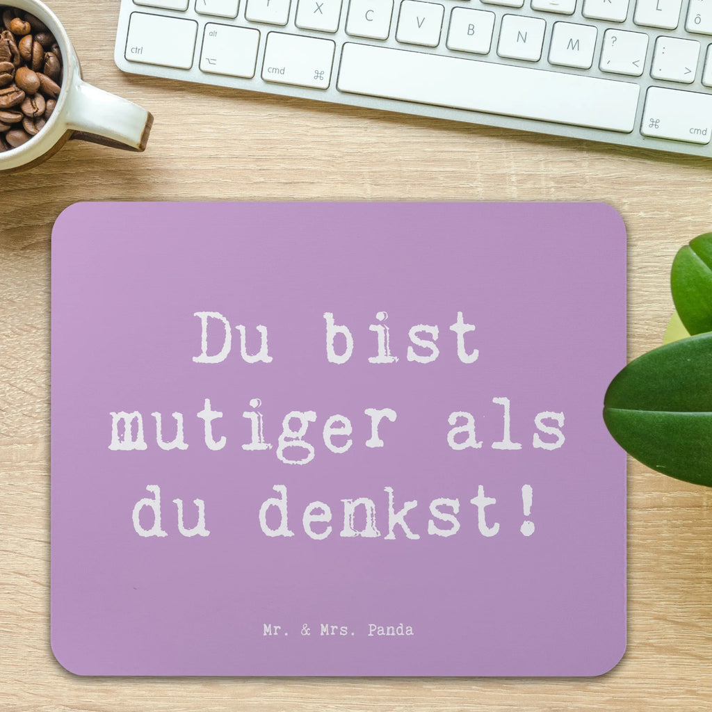 Mouse mat Saying Du bist mutiger als du denkst! Mousepad, PC Zubehör, Mauspad Büro, Büroausstattung, Mausunterlage, Computer zubehör, Einzigartiges Mauspad, Mauspad, Designer Mauspad, Arbeitszimmer