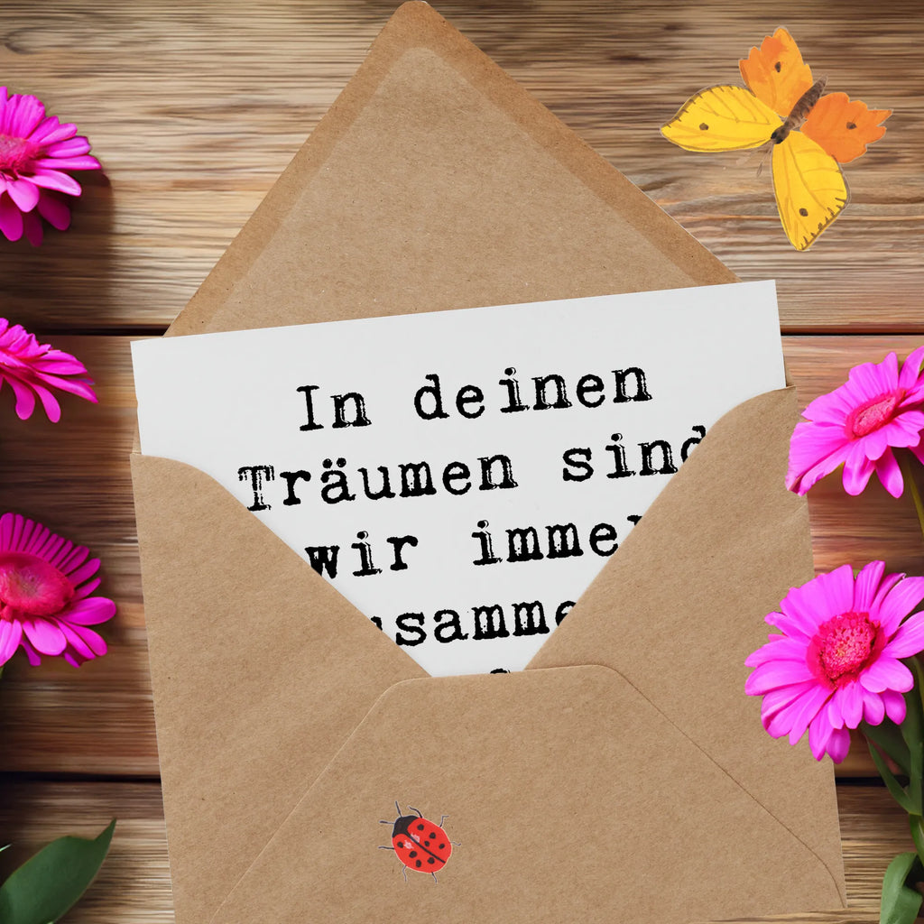 Deluxe Card Saying In deinen Träumen sind wir immer zusammen, schlaf gut, kleiner Stern. Hochwertige Klappkarte, Geburtstagskarte, Einladungskarte, Klappkarte, Karte, Grußkarte, Hochzeitskarte, Hochwertige Grußkarte, Glückwunschkarte