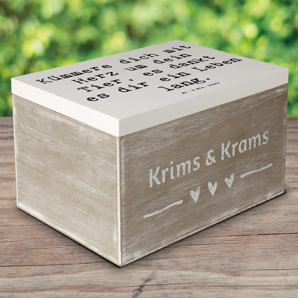 Wooden chest Saying Kümmere dich mit Herz um dein Tier, es dankt es dir ein Leben lang. Truhe, Kiste, Schatzkiste, Aufbewahrungsbox, Geschenkbox, Erinnerungskiste, XXL, Geschenkdose, Schatulle, Holzkiste, Dekokiste, Erinnerungsbox