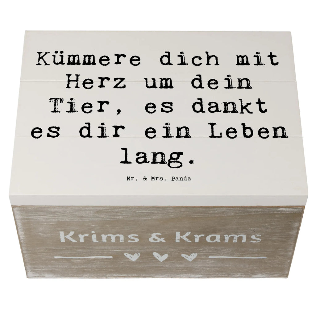 Wooden chest Saying Kümmere dich mit Herz um dein Tier, es dankt es dir ein Leben lang. Truhe, Kiste, Schatzkiste, Aufbewahrungsbox, Geschenkbox, Erinnerungskiste, XXL, Geschenkdose, Schatulle, Holzkiste, Dekokiste, Erinnerungsbox