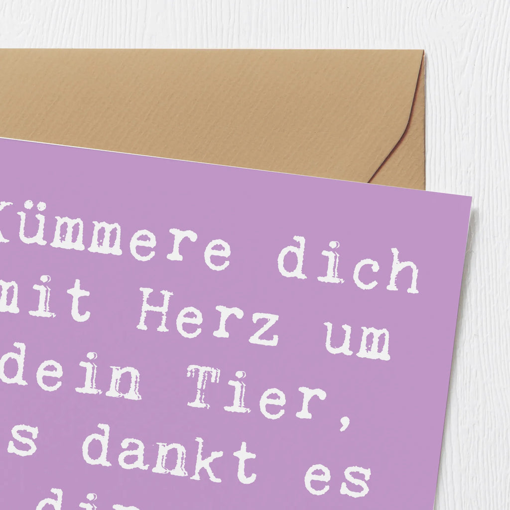 Deluxe Karte Spruch Haustiere pflegen Hochwertige Klappkarte, Grußkarte, Klappkarte, Hochzeitskarte, Glückwunschkarte, Karte, Einladungskarte, Geburtstagskarte, Hochwertige Grußkarte