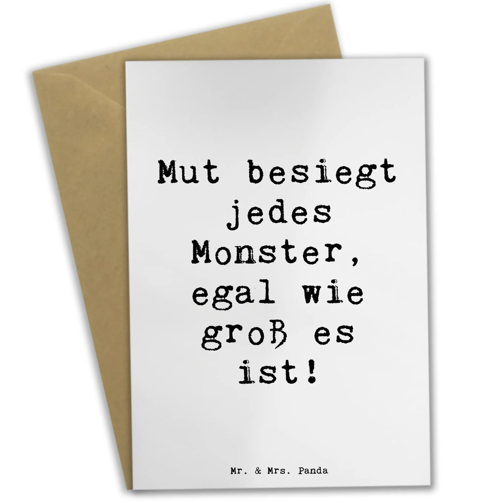 Greetings card Saying Mut besiegt jedes Monster, egal wie groß es ist! Klappkarte, Ansichtskarten, Hochzeitskarte, Karte, Einladungskarte, Geburtstagskarte, Glückwunschkarte, Grußkarte