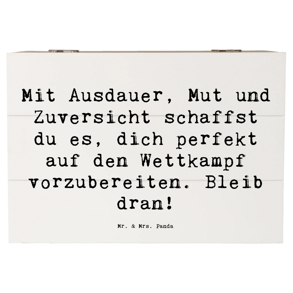 Wooden chest Saying Mit Ausdauer, Mut und Zuversicht schaffst du es, dich perfekt auf den Wettkampf vorzubereiten. Bleib dran! Dekokiste, Schatzkiste, Erinnerungskiste, Geschenkbox, Geschenkdose, Holzkiste, Aufbewahrungsbox, XXL, Schatulle, Truhe, Erinnerungsbox, Kiste