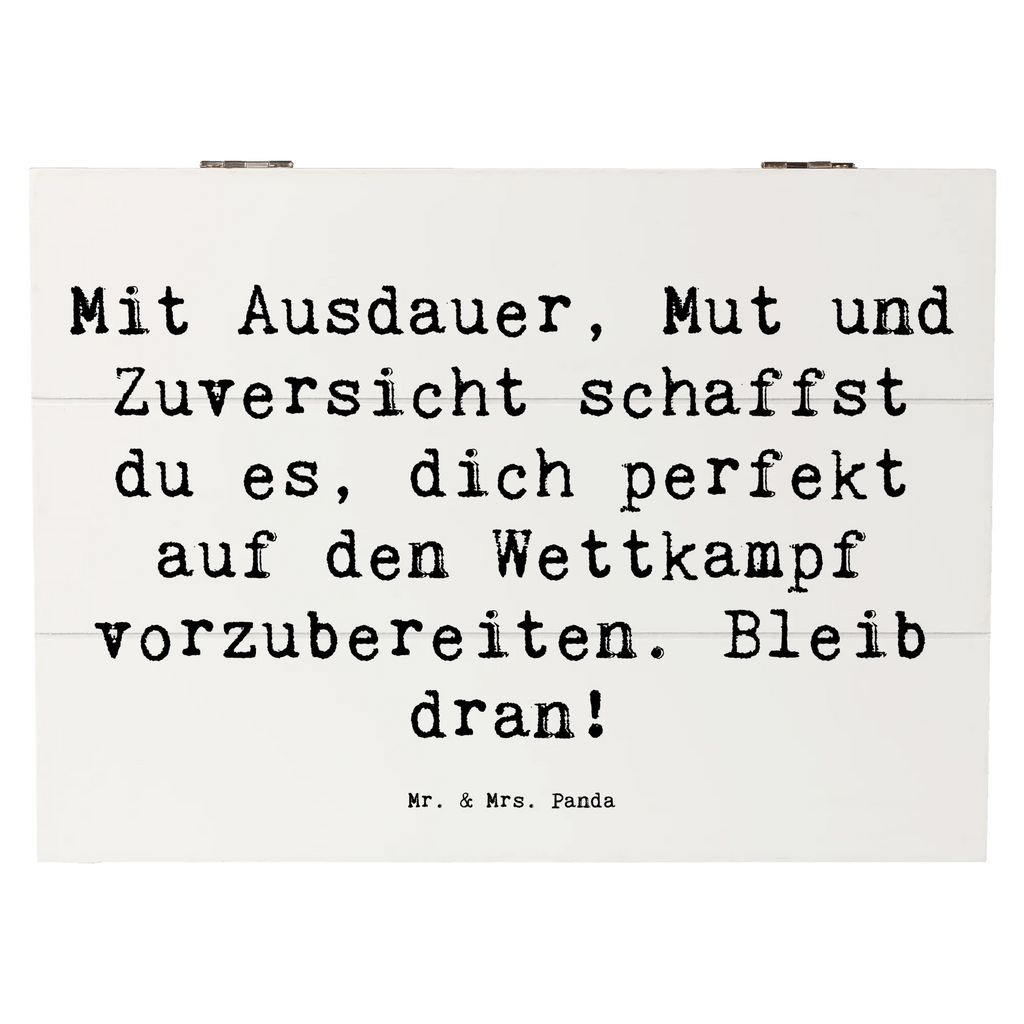 Wooden chest Saying Mit Ausdauer, Mut und Zuversicht schaffst du es, dich perfekt auf den Wettkampf vorzubereiten. Bleib dran! Dekokiste, Schatzkiste, Erinnerungskiste, Geschenkbox, Geschenkdose, Holzkiste, Aufbewahrungsbox, XXL, Schatulle, Truhe, Erinnerungsbox, Kiste