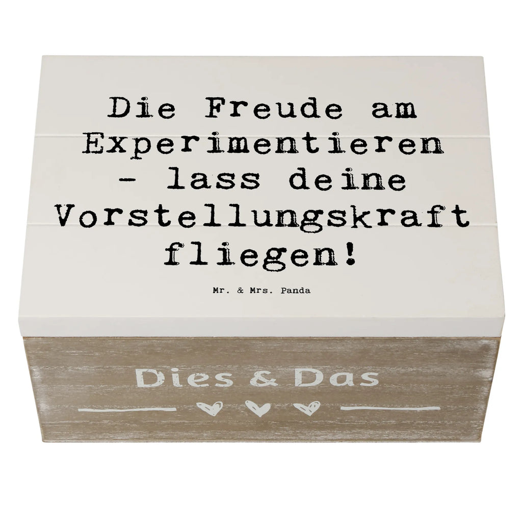Holzkiste Spruch Die Freude am Experimentieren XXL, Schatulle, Erinnerungsbox, Geschenkbox, Aufbewahrungsbox, Dekokiste, Geschenkdose, Truhe, Kiste, Schatzkiste, Erinnerungskiste, Holzkiste