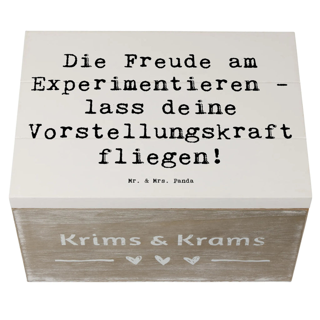 Holzkiste Spruch Die Freude am Experimentieren XXL, Schatulle, Erinnerungsbox, Geschenkbox, Aufbewahrungsbox, Dekokiste, Geschenkdose, Truhe, Kiste, Schatzkiste, Erinnerungskiste, Holzkiste
